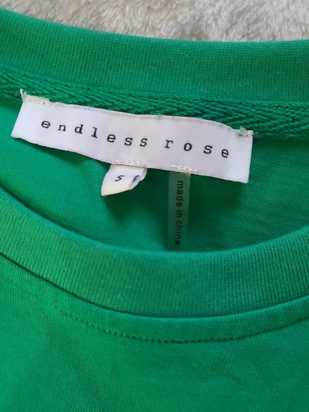 Endless Rose Emerald Green Cropped Shoulder-Pad Tee - Picture 8 of 9